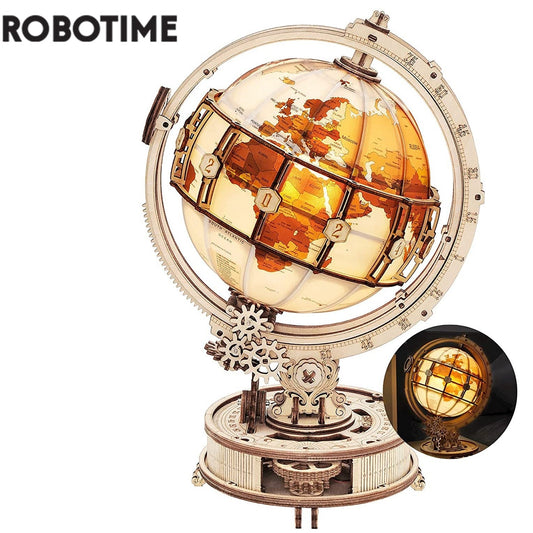 Robotime Rokr Luminous Globe LED Light 180PCS 3D Wooden Puzzle